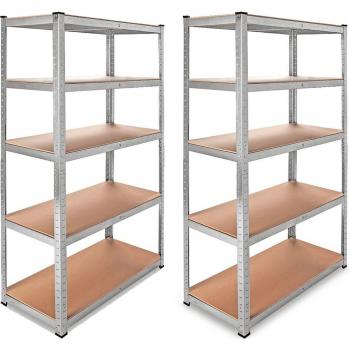 Estanterías Galwix de Acero Galvanizado Sin Tornillos - 2 Unidades, 90cm Anchas, 175kg por Estante