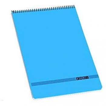 Cuaderno Espiral ENRI 80 Hojas Cuadrícula 4x4 Tapa Blanda Pack de 10 Azul
