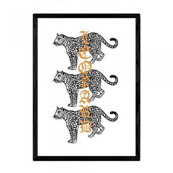 Póster Motivacional 'Leopard' con Frases Felices - Lámina de Decoración Sin Marco A3