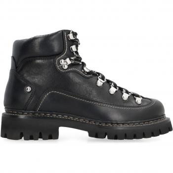 Dsquared2 Men's Canadian Lace-Up Leather Ankle Boots in Black | Size 43 | ABM012312900001 Color 2124