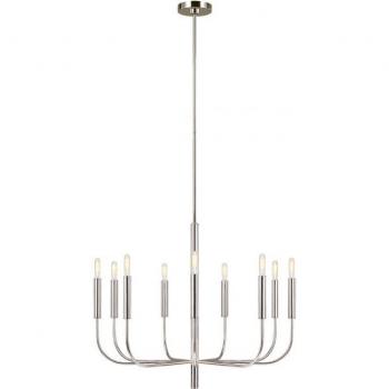 Candelabro Araña de Luces Brianna Níquel Pulido 64,5 Cm E14