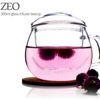 UNIHOM - ZEO 300ml 10oz Glass Infuser Tea Mug With Lid by Unihom