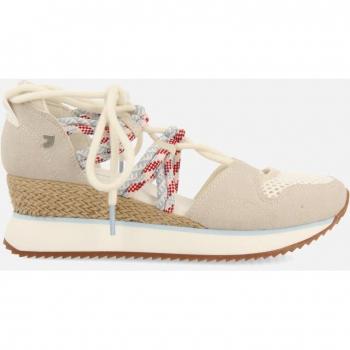Sandalias de cuña de mujer deportiva yute acordonadas