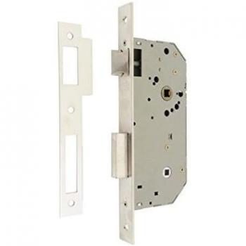 Tesa Assa Abloy 20346RHN Cerradura De Embutir Para Puertas De Madera Con Cilindro Niquelado Entrada 60 mm, Frente Redondo 2034