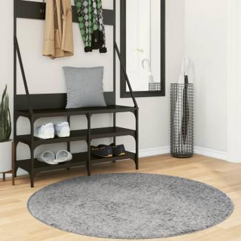 Alfombra Shaggy Moderna Pamplona Gris Ø 120 cm
