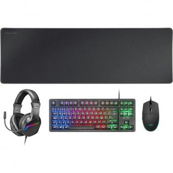 Mars Gaming MCP-RGB3, Pack Gaming Teclado Fixed RGB + Ratón Gaming RGB Flow 3200 DPI + Auriculares Over-Ear RGB + Alfombrilla XXL