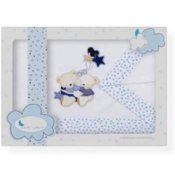Sábanas Cuna Volamos Baby Blanco Azul
