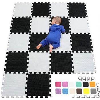 qqpp Puzzles de Suelo,Alfombra Puzzle de 18 Piezas | Blanco y Negro