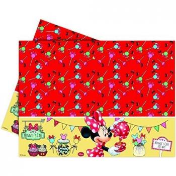Procos-82674 Minnie, Mantel de Plástico, color beige/café/rojo
