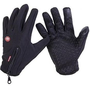 extsud® invierno guantes de esquí exterior resistente al agua Ciclismo Caza Escalada Deportes Guantes Guantes Ciclismo con función para pantalla táctil de smartphones, negro