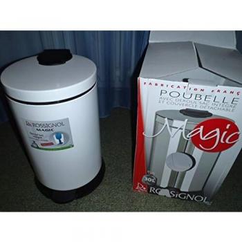Cubo de basura con pedal 20L blanco Rossignol 92990
