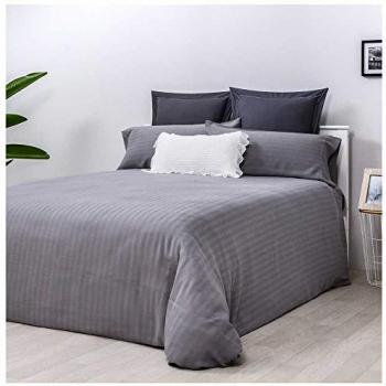 Funda Nórdica Jacquard Herringbone Gris 100% Algodón con Fundas de Almohada para Cama de 180