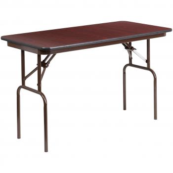 Flash furniture 24 x 48 rectangular mahogany melamine laminate folding banquet table