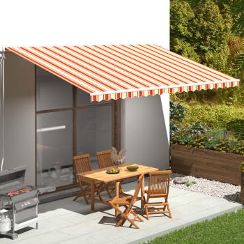 Toldo de lona 500x300 cm Color Amarillo y Naranja, Protección Rayos UV para Terraza Patio Exterior Jardín, Tela de repuesto compatible con medidas 5x3 m