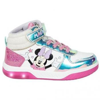Zapatillas Deportivas de PVC con Luces Minnie Mouse Plateadas