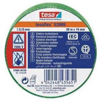 Cinta Aisl. 20mt X 19mm Tesatape Pvc Ver 122962