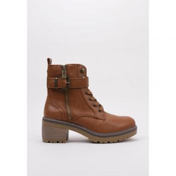 Botines Mujer Marca Mtng Modelo 52155m, Botines de tacón con detalle de cremallera y hebilla