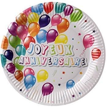 1 An de plus Set 6 Platos Fiesta EA9324, Papel, Multicolor, 23,20 x 23,20 x 1,10 cm, 6