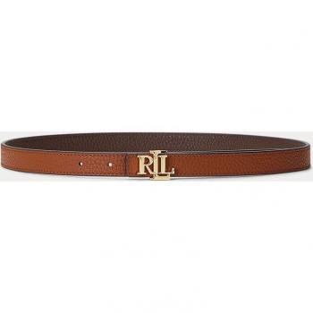 Lauren Ralph Lauren Women's Reversible Brown Leather Belt with Logo Buckle - Size S