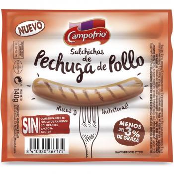 Campofrio Salchichas Pechuga de Pollo Bajas En Grasa Gama Infantil - 140 gr