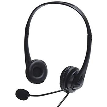 AV:Link Wired Multimedia Headset with Microphone and In-line Volume Control for PC, Laptops, Call Centers, Skype, Zoom, and Podcasts