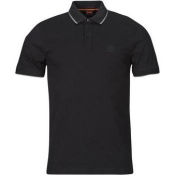 Polo Hombre BOSS Passertip Corto con Cuello Tipped Negro 2XL