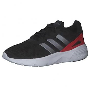 Adidas Zapatillas Running Nebzed GX4284 Negro con Rojo para Hombre, Cloudfoam, Talla 43 1/3 EU