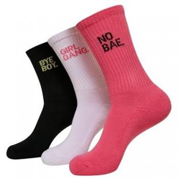 Mister Tee Unisex Girl Gang Socks 3-Pack (Pink/White/Black)