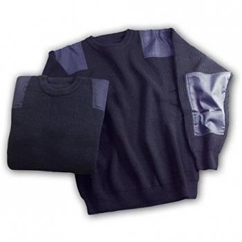 Eskubi - Jersey grueso cuello redondo con refuerzo talla -l marino
