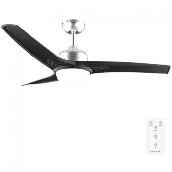 Cecotec Ventilador de Techo con Luz EnergySilence Aero 560 IronBlack, 60W, Diámetro 52”, luz LED de 18W, Mando a distancia, Temporizador programable, 3 Vel
