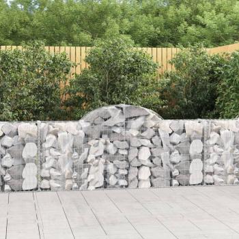 Cestas de gaviones 15 uds forma de arco hierro dimensiones 200 x 30 x 40/60 cm, 200 x 30 x 60/80 cm, 200 x 30 x 80/100 cm Vidax