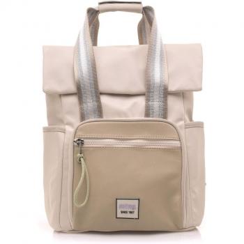 Mochila Mustang Aire beige con cierre de cremallera