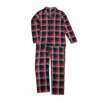 Conjunto de pijama masculino SF Tartan Rojo/Azul Marino S