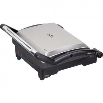 Jata GR494N Grill de Asar Doble, Acero Inoxidable, con Placa Superior Basculante, 1800 W, Plancha, Gris/Negro