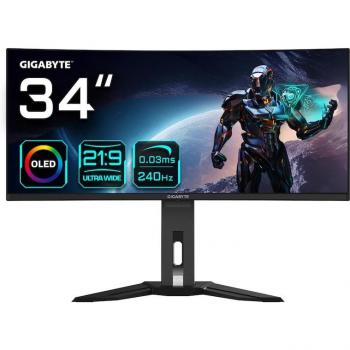 Gigabyte MO34WQ2BT 34 QD-OLED UltraWide QHD 240Hz FreeSync Premium Pro Curva Monitor de Gaming 3440x1440 VA 2K