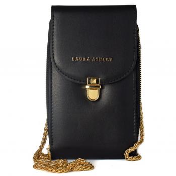 Bolso Mujer Laura Ashley KIRBY-PLAIN-BLACK Negro 19 x 11 x 4 cm, Unisex Adulto, Blanco Negro, Talla única