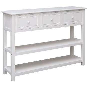 Armario aparador blanco 108x30x76 cm madera maciza de Paulownia