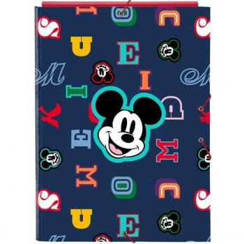 Carpeta Folio 3 Solapas Mickey Mouse Only You con Tapas Duras Forradas, Cierre de Gomas Elásticas y Licencia Oficial Safta