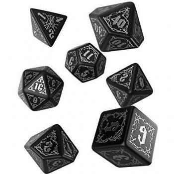Juego de Dados Bloodsucker Negro y Plata (7 piezas)