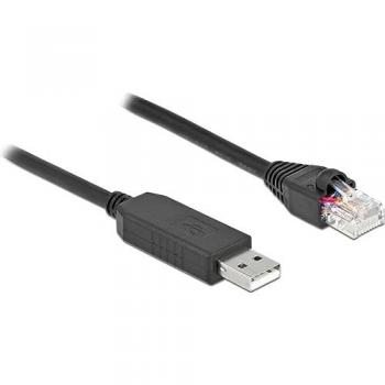 Adaptador Serial USB a RJ-45 de 1m con Chipset FTDI - Negro