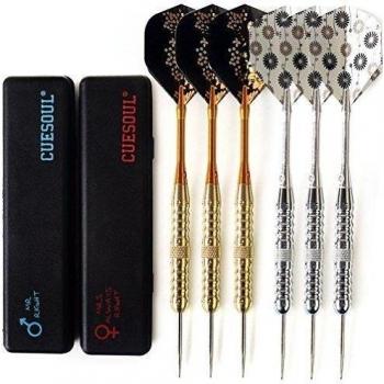 CUESOUL 6 PC / 2 juegos Parejas paquete del barril de latš®n punta de acero dardos