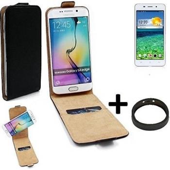 TOP SET: Caso Smartphone para Cubot X9 cubierta del estilo del tirón 360°, negro + anillo protector, cubierta del tirón - K-S-Trade