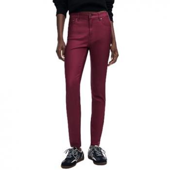 Pantalón pitillo slim liso Desigual para mujer - Modelo Támesis Red XL