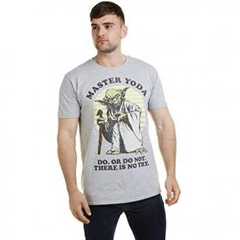 Star Wars Master Yoda Camiseta, Grafito Claro/Negro, L para Hombre
