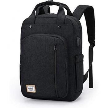 WindTook Mochilas Portatil para Hombre Mujer Mochila Ordenador Portatil 15.4 Pulgadas Multifuncional Mochila Unisex Impermeable con Puerto USB de la Vida Diaria Trabajo Viaja Negro,L/W/H:28x12x41cm