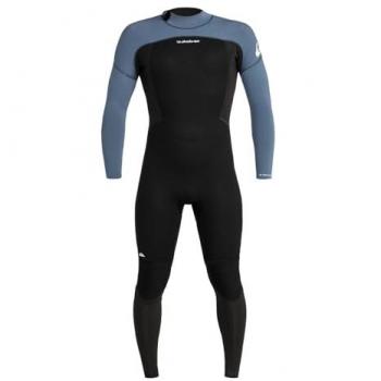 Traje neopreno Quiksilver Prologue 4/3mm negro azul - Manga larga, Cremallera trasera, GBS (costuras pegadas y selladas), Hombres, Talla M