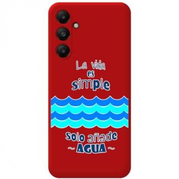 Funda de Silicona Líquida Roja para Samsung Galaxy A05s con Diseño de Agua y Dibujos