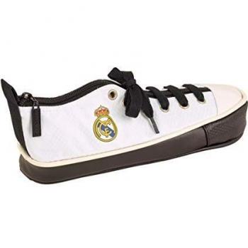 Real Madrid Equipaje para niños, Unisex, Blanca/Negra, 24 cm