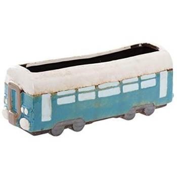 Jarrón Tren de Cerámica con Macetero 32x11x12 cm - Pieza Decorativa Única