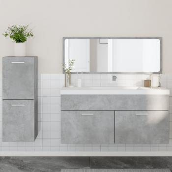 Set de muebles de baño 3 piezas madera contrachapada gris hormigón